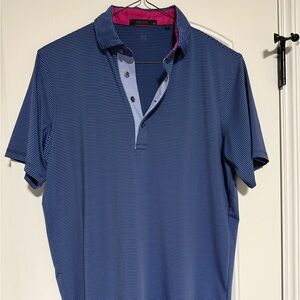 Greyson Men’s Saranac Blue Striped Golf Polo Shirt